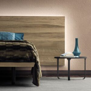 Letto matrimoniale Zen in legno cannettato