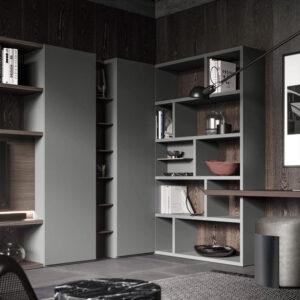 Libreria ad angolo con scrivania SLH integrata